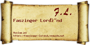 Faszinger Loránd névjegykártya